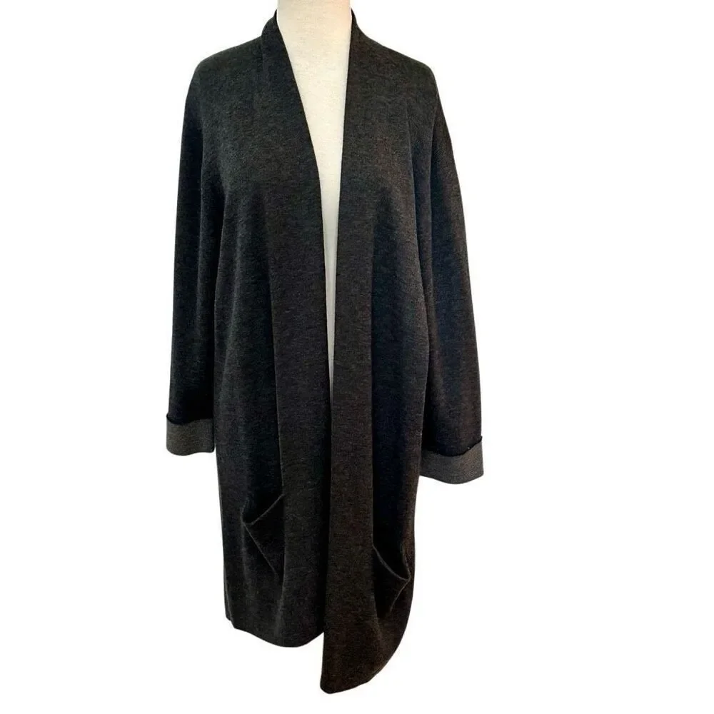 REPEAT Silver Edition Open Front Long Cardigan